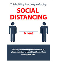 45-451 - Plastic English COVID-19  Social Distancing, 18" X 24"