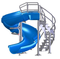 65-415 - Vortex Water Slide, open flume w/ spiral staircase